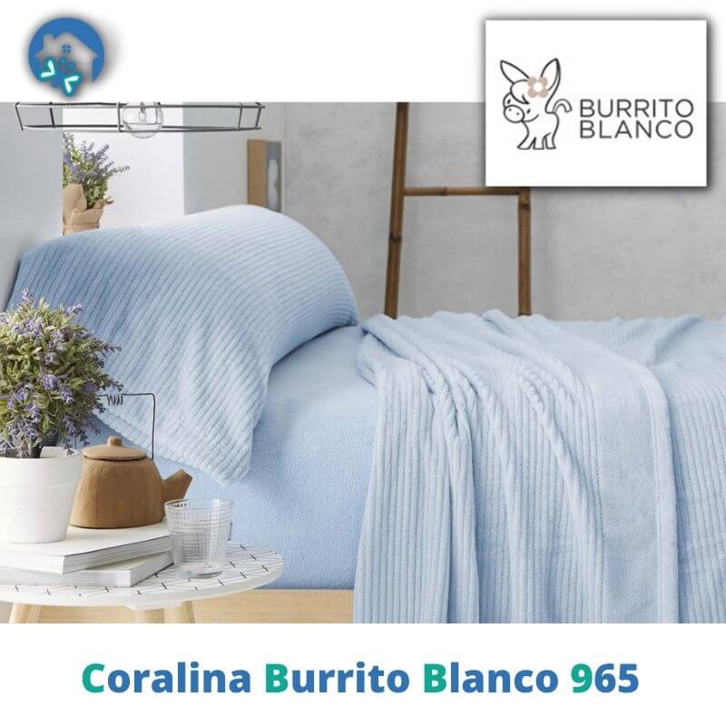 Juego De Sábanas De Coralina De Burrito Blanco Modelo 968 Esferas