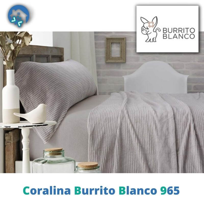 Burrito Blanco | Sábanas de Coralina, 963 Azul | para Cama de 90 cm (+  Medidas Disponibles) | Juego de sábanas 90