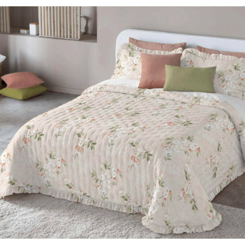 Colcha Jacquard 31113 Blanca BH Textil tipo piqué camas de 150 y 180cm